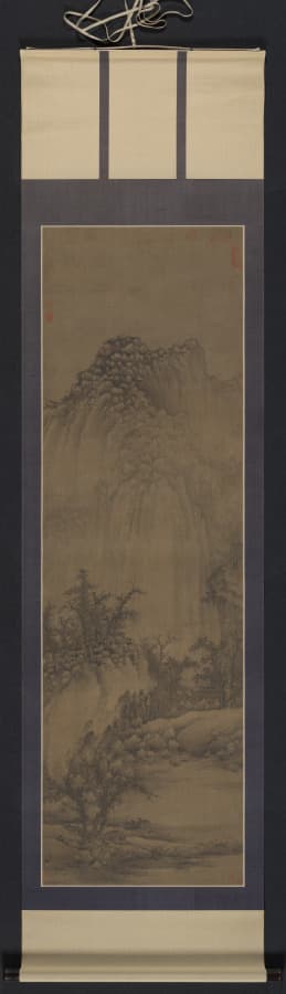 Buddhist Retreat by Stream and Mountains