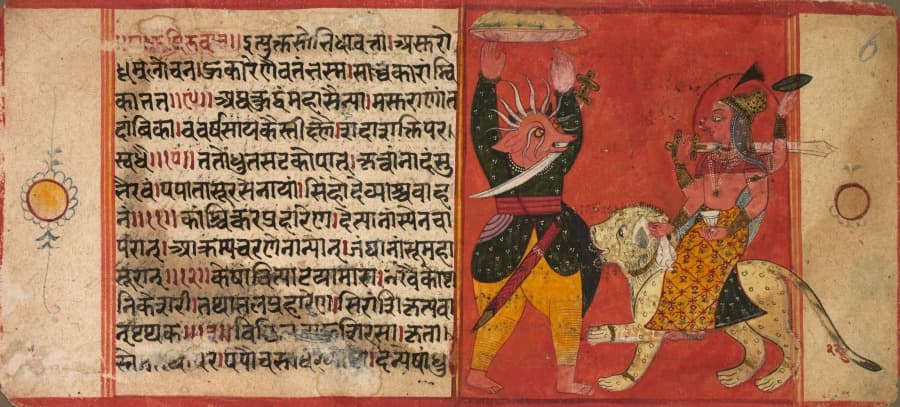 Devi Attacking a Demon — artist unrecorded