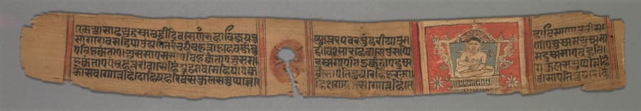 The Monk Gautama, Enthroned: Folio 2 (recto), from a Kalpa-sutra and Story of Kalakacharya of Devachandra