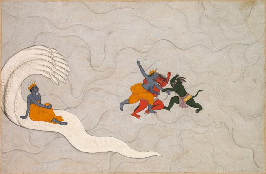 Vishnu Battles Madhu and Kaitabha, from a Markandeya Purana