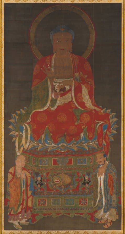 Shakyamuni with two attendants