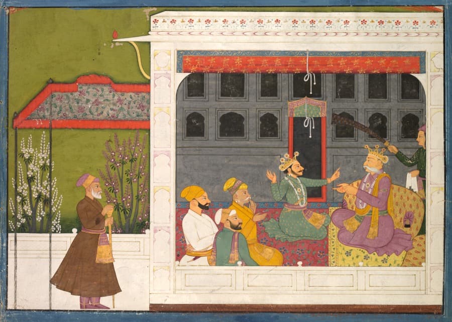 Shishupala arguing with Rukmini’s father, Bhishmaka, from a Rukmini Haran