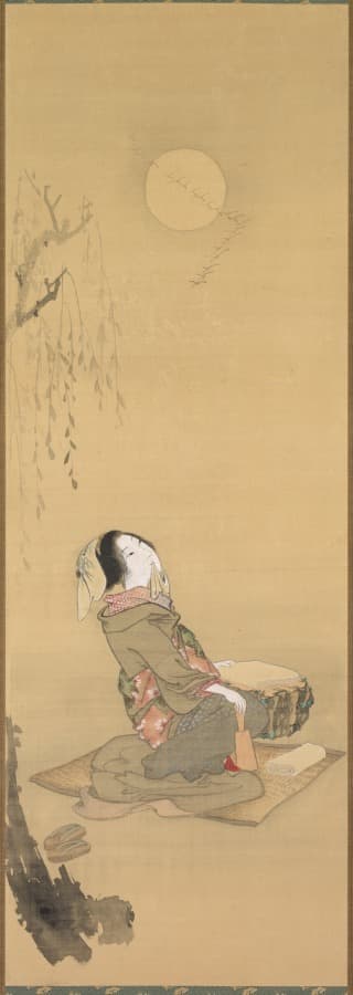Woman Looking at the Moon