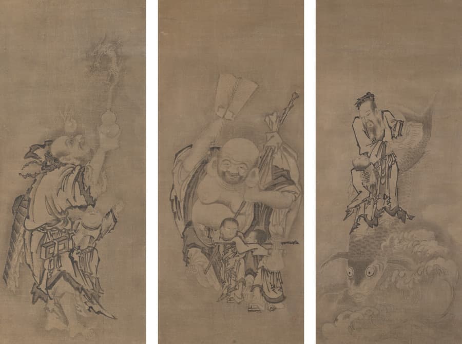 Hotei with Daoist Immortals