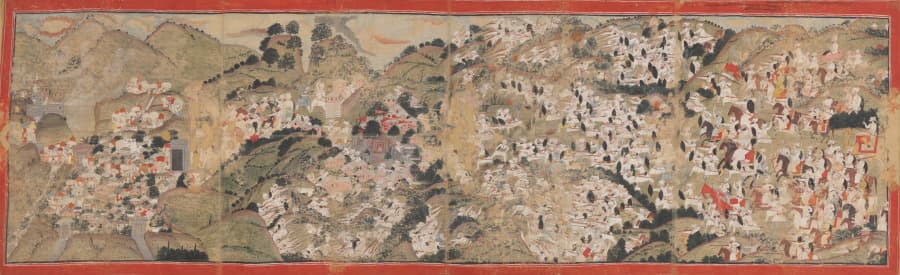 Raja Sansar Chand attacking Kangra Fort